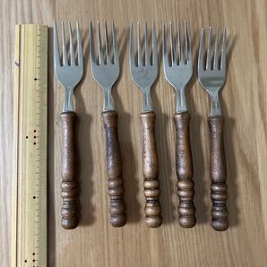 フォーク 5本セット 木製 カトラリー