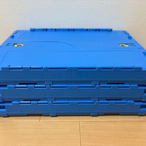 トラスコ中山 TRUSCO 薄型折りたたみコンテナ 50Lロックフタ付 透明
