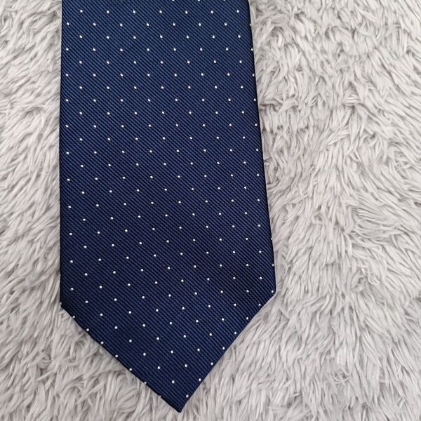 polo club ポロクラブ ネクタイ ビジネス 紺色 ドット 剣先幅9.5cm 日本製 シルク100%