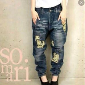 お洒落ウォーカー★ソマリ レース サルエル デニム