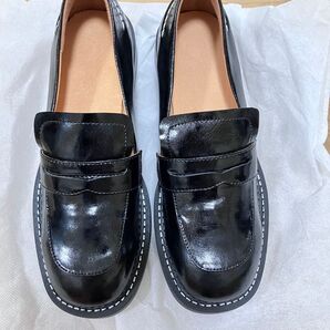 23cm 黒 本革 ローファー 22.5cmに適しています