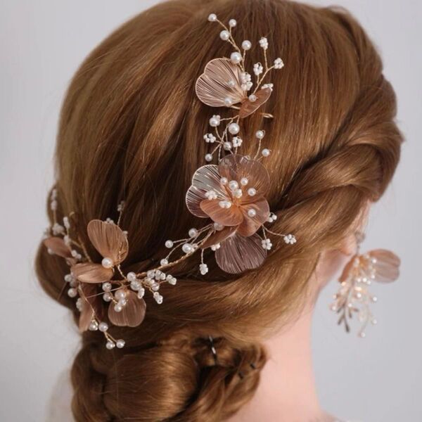 髪飾り 結婚式 ウェディング ブライダル ヘッドドレス ヘアアクセサリー 成人式 卒業式 カチューシャ 花 ヘッドピース