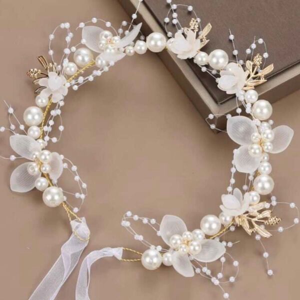 髪飾り 結婚式 ウェディング ブライダル 成人式 卒業式 ヘアアクセサリー ヘッドドレス カチューシャ 花冠 前撮り 七五三 浴衣