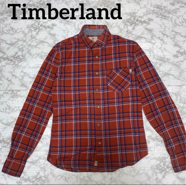 Timberland ティンバーランド チェック柄 長袖シャツ 赤 レッド S