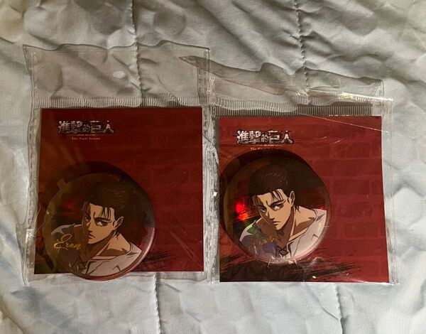 進撃の巨人 エレン 缶バッジ 2点セット エレンイェーガー