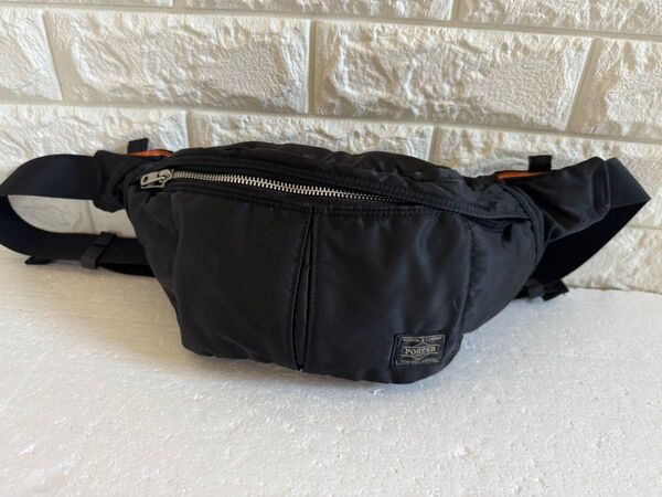 【美品】PORTER ウエストバッグ ポーター タンカー ブラック 吉田カバン ボディバッグ TANKER 黒