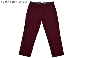 K-1701★美品★TOMMY HILFIGER トミーヒルフィガー★正規品 ヴィンテージ加工 ワイン コットン チノパンツ W36