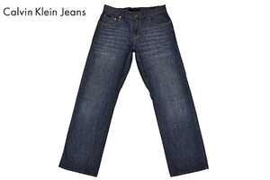 K-1843★超美品★Calvin Klein Jeans カルバンクライン★正規品 色落ち抜群 鬼ひげ縦落ち ヴィンテージ加工 デニム ストレートジーンズ W32