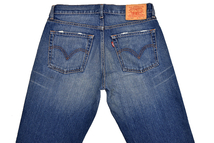 K-1922★Levi's リーバイス OL552-0003★色落ち抜群 鬼ひげ縦落ち ヴィンテージ&クラッシュ加工 デニム ストレートジーンズ W33 同時梱包_画像9