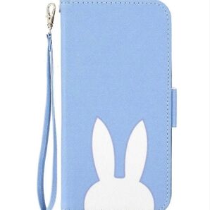 iPhone Android 他機種ケースあり カバー ケース スタンド 耐衝撃 衝撃吸収 ブルー うさぎ