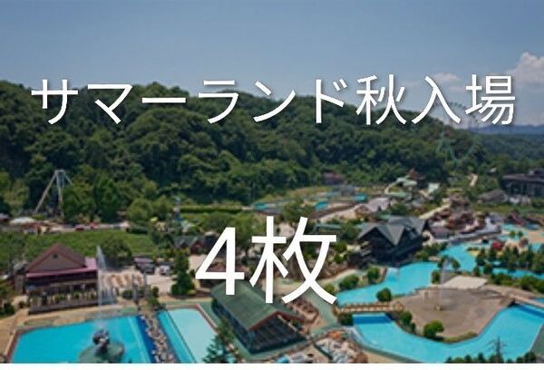 東京サマーランド 秋1dayパス4枚