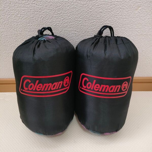 Coleman コールマン 枕 ピロー 2個セット チェック柄 フランネル 収納袋付き キャンプ テント アウトドア