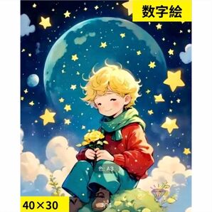 数字絵 ペイントバイナンバー 星と少年 40×30