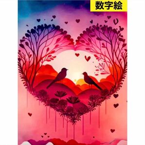 数字絵 ペイントバイナンバー 赤いハート