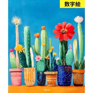 数字絵 ペイントバイナンバー 可愛いサボテン