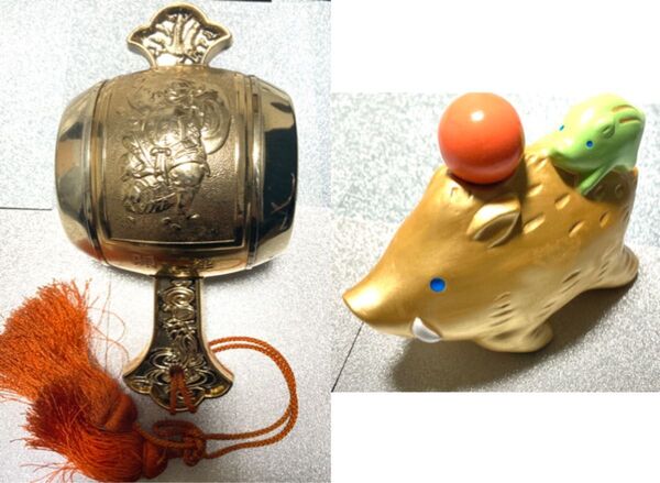 曰く付き 特級呪物 黄金の打ち出の小槌と招福の金猪 財運と繁栄を呼ぶ秘宝 宝くじ
