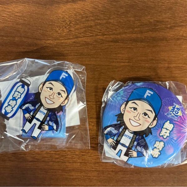 北海道日本ハムファイターズ 細野晴希 ファイターズガチャ 超夏祭り ノーマル 缶バッジ レア アクリルスタンド