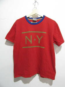 ☆送料無料☆ナイキ☆NIKE☆New York☆プリントTシャツ☆トリムT☆M☆赤☆