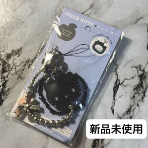 ハローキティ BRILMY ミラー付きビーズストラップbook BLACK