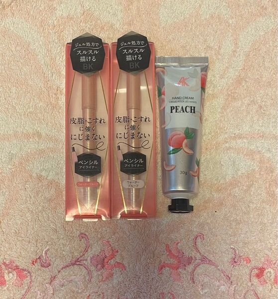 【新品 未使用品】3個 パラドゥ ペンシルアイライナーN BK 自然な黒 プラック&フルーツハンドクリーム●24時間以内発送予定