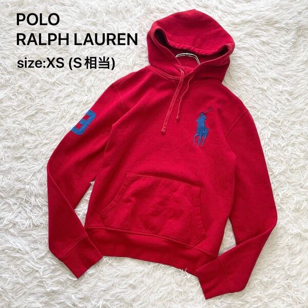 POLO RALPH LAUREN ポロラルフローレン プルオーバーパーカー ビッグポニー レッド