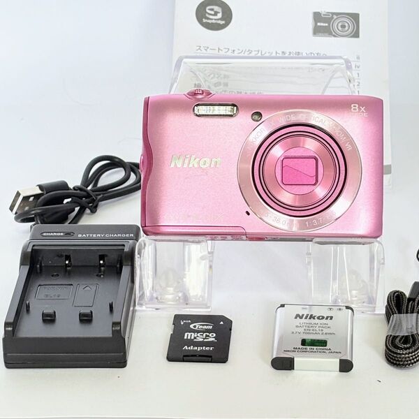 Nikon coolpix A300 ニコン コンデジ SDカード付【4GB】Wi-Fi機能 ピンク デジタルカメラ