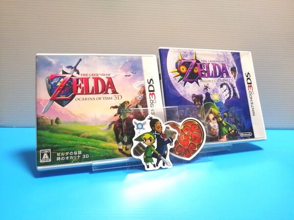 3DS ソフト ゼルダの伝説 ムジュラの仮面 3D + ゼルダの伝説 時のオカリナ 3D 2種SET ステッカー付き