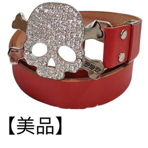 Dance With Dragon ダンスウィズドラゴン ベルト メンズ ドクロ ラインストーン レザー ゴルフウェア