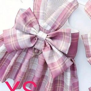 ペットハーネス◆大きなリボンのドレス◆XSサイズ ◆ピンク◆ドッグウェア キャットウェア