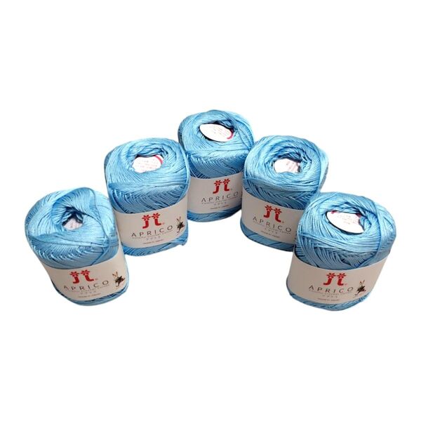 【新品】ハマナカ hamanaka 毛糸 アプリコ 5玉セット 春夏向けコットン糸 水色 カラー12 編み物