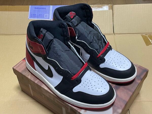 新品未使用 エアジョーダン1 RETRO HIGH OG "BLACK TOE" Reimagined 28.5cm つま黒