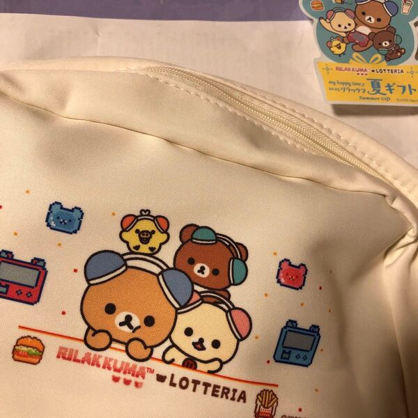リラックマ ロッテリア夏ギフト オリジナルメッシュポーチ とても可愛くメッシュ色々使えそう コレクション ポーチ キャンプ等