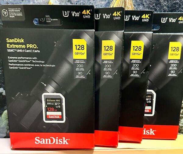 SanDisk Extreme PRO SDカード 128GB 4枚セット