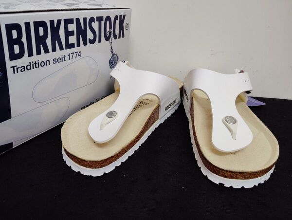 新品BIRKENSTOCK ビルケンシュトックレディーストングサンダル23cm RAMSES/ラムゼス ホワイト