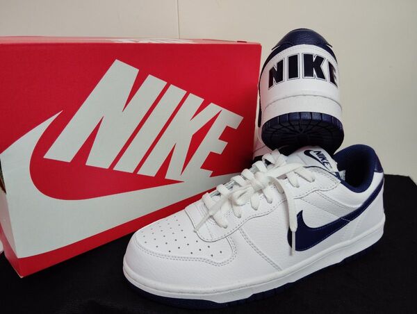 新品27.5cmNIKE ナイキ ビッグ LOWメンズスニーカーホワイトネイビー白青AF1エアフォース1 好きに