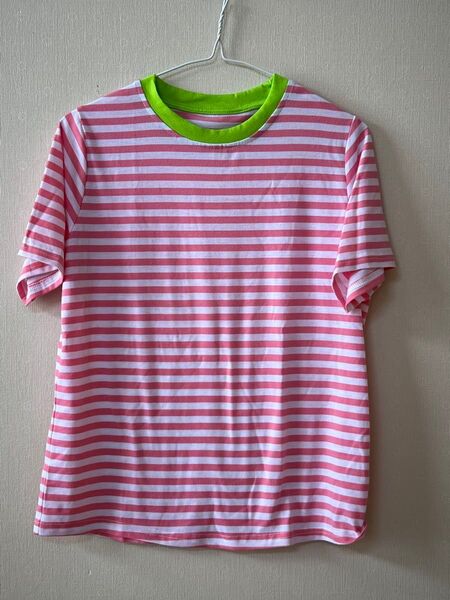 Tシャツ ボーダー ピンク 半袖