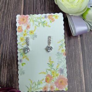 CZダイヤモンド ピアス シルバー キラキラ