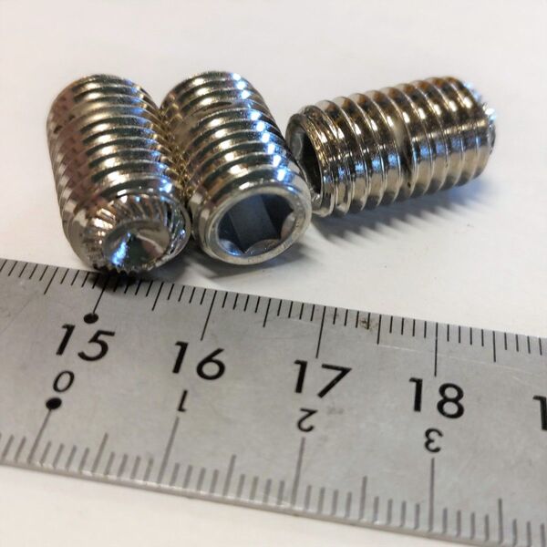 N0458 六角穴付き止めネジ ギザースクリュー M12×20 P1.75 ニッケル 10本