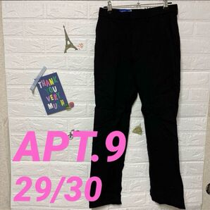 APT.9 スリムフィット ブラックパンツ 【29/30】