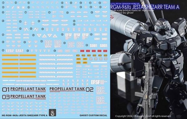 HG 1/144 ジェスタ シェザール隊A班装備用水転写式デカール 他社製 ガンダム ガンプラ プラモデル