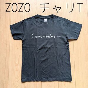 美品 start today ZOZO チャリティーTシャツ 英字ロゴ ブラック 黒 M〜L