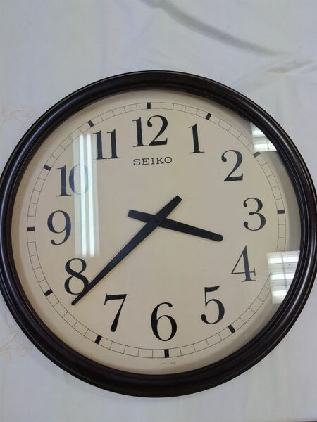 SEIKO アナログ掛時計 直径約50cm大 昭和レトロ レア 蔵出し作動確認 壁掛け時計