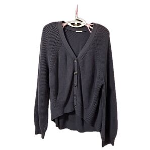 GU ニット カーディガン ケーブルカーディガン 普通丈 グレー 古着