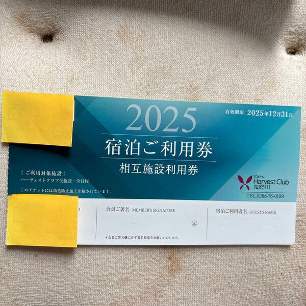 東急ハーベストクラブチケット 2枚組です。 相互施設利用券 ホームグランド利用券
