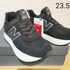 ニューバランス 574+ 厚底 スニーカー Bワイズ23.5cm