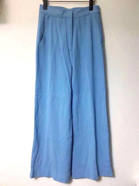 DRIES VAN NOTEN 18AW Wide-leg Rayon Pant ブルー ワイドパンツ ストレート 36
