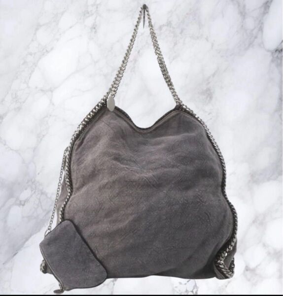 ステラマッカートニー ファラベラ グレー スエード ショルダーバッグ ポーチ付き STELLA McCARTNEY 2WAY