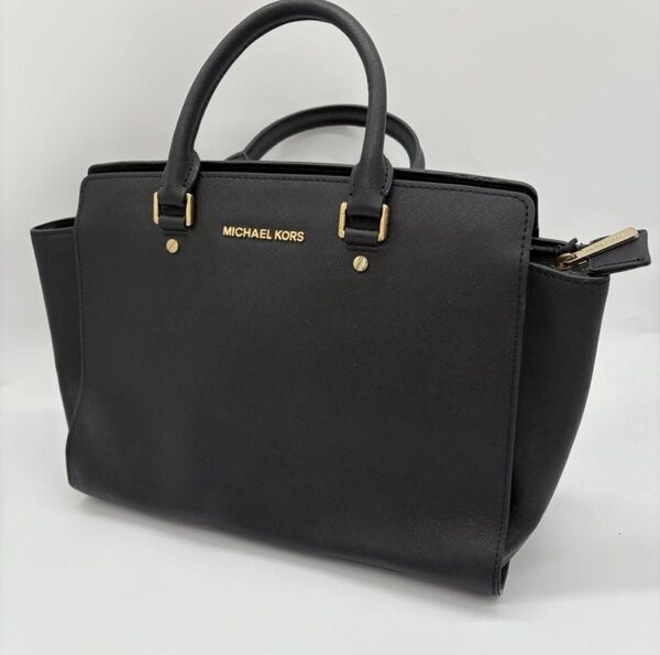 MICHAEL KORS マイケルコース 2way ハンドバッグ トート PVC レザー ショルダーバッグ ブラック
