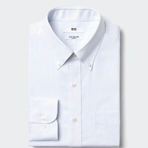 ユニクロ スーパーノンアイロン スリムシャツ ボタンダウン ストライプ 長袖 UNIQLO