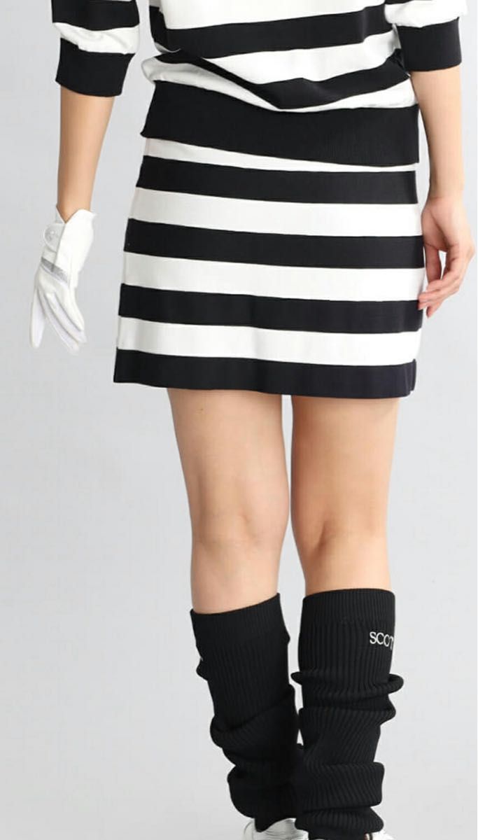 SCOTCLUB ボーダーニットスカート ブラック